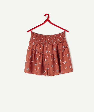Private sales Sub radius in - BURGUNDY FLOWER PRINT SHORTS IN ECO-FRIENDLY VISCOSE