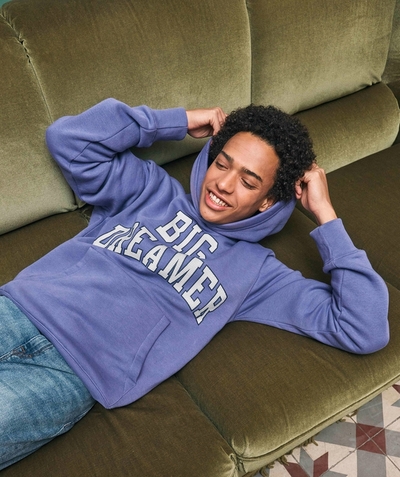 New collection Sub radius in - BOYS' VIOLET BIG DREAMER SWEATSHIRT IN RECYCLED FIBRES