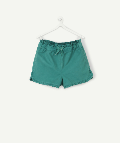 Baby-girl radius - BABY GIRLS' GREEN SHORTS WITH FRILLY DETAILS