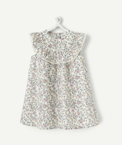 Baby-girl radius - WHITE DRESS WITH A FLORAL PRINT