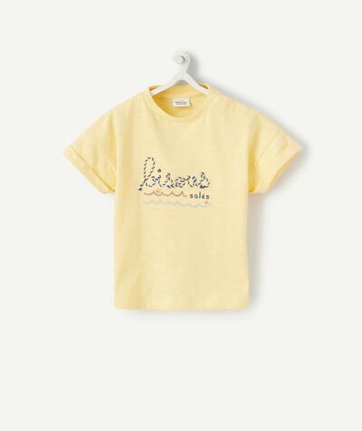 T-shirt Rayon - LE T-SHIRT JAUNE AVEC MESSAGE EN COTON BIOLOGIQUE
