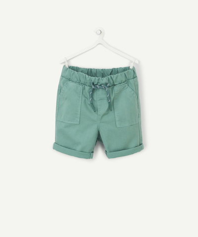 Shorts - Bermuda shorts family - BABY BOYS' STRAIGHT GREEN BERMUDA SHORTS