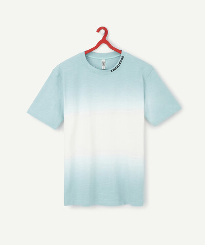 Summer essentials Sub radius in - BLUE TIE AND DYE T-SHIRT IN ORGANIC COTTON WITH A MESSAGE
