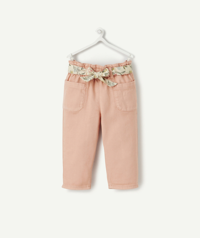 trouser Tao Categories - BABY GIRLS' STRAIGHT TROUSERS IN ECO-FRIENDLY PINK VISCOSE