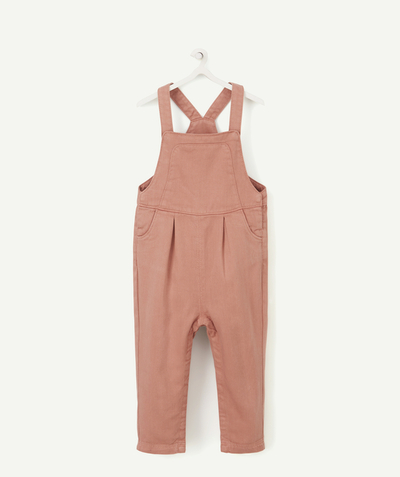 Jumpsuits - Dungarees radius - BABY GIRLS' PINK DUNGAREES IN ECO-FRIENDLY VISCOSE