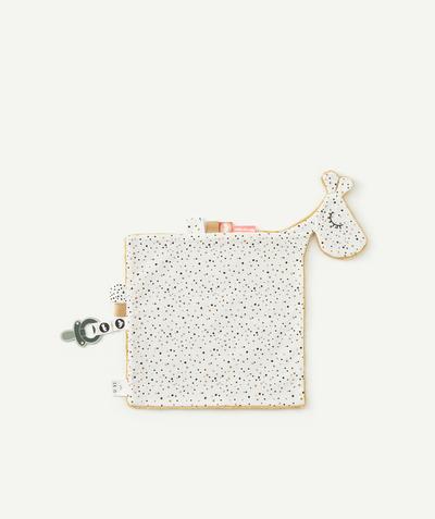Naissance Rayon - DONE BY DEER ® - DOUDOU PLAT ATTACHE-SUCETTE MOUTARDE