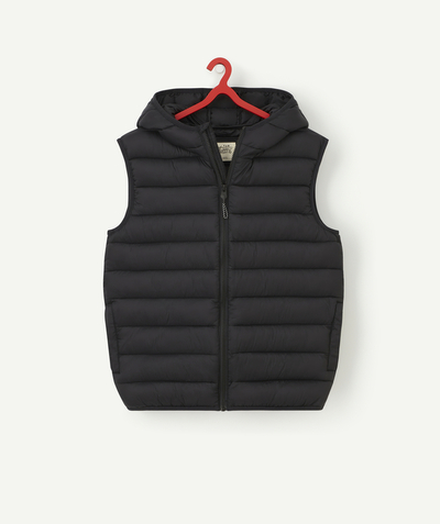 All collection Sub radius in - SLEEVELESS BLACK PADDED JACKET IN RECYCLED PADDING