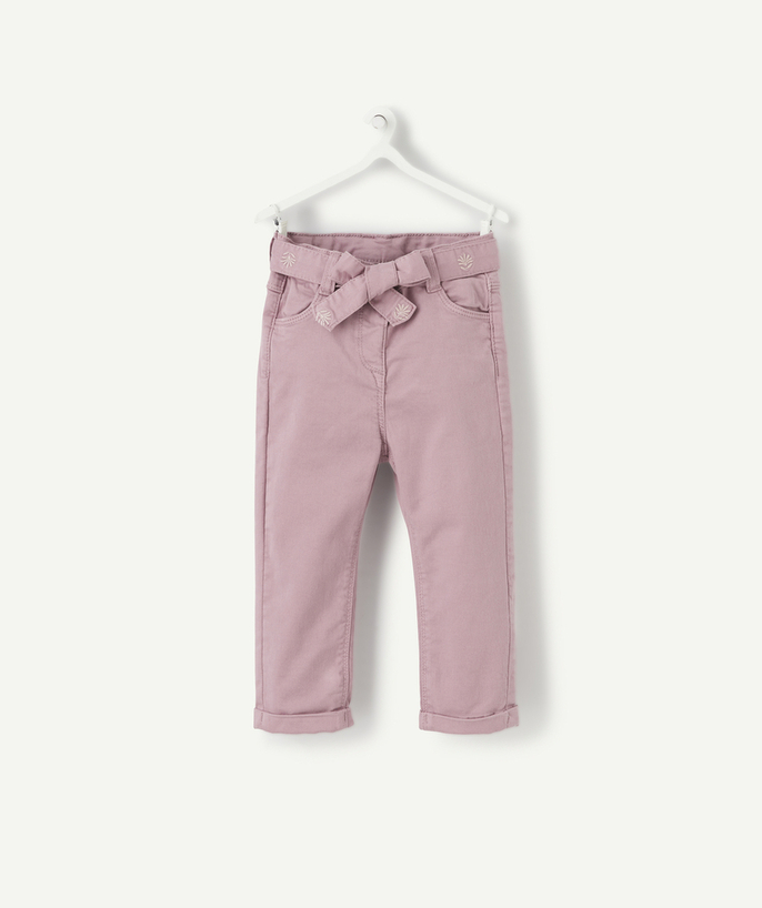 Trousers radius - BABY GIRLS' SLIM TROUSERS WITH AN EMBROIDERED BELT