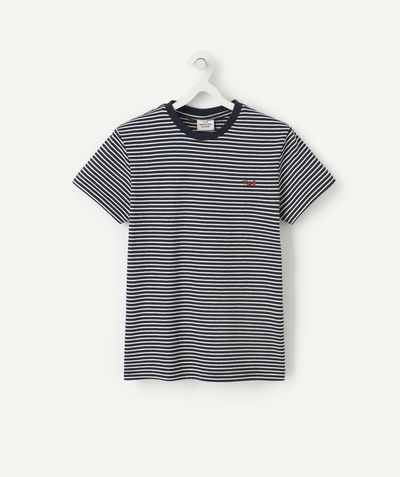 Our summer prints radius - BOYS' BLUE AND WHITE STRIPED COTTON T-SHIRT