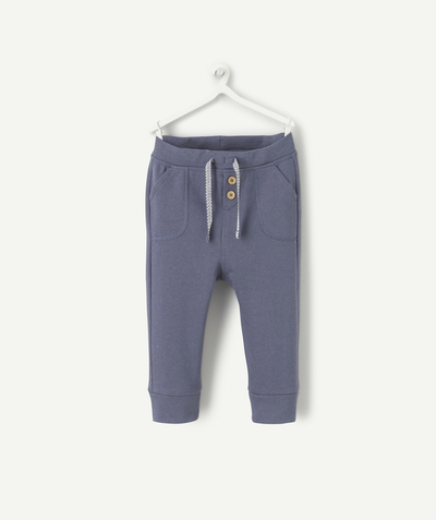 Trousers radius - BABY BOYS' BLUE JOGGING PANTS IN RECYCLED FIBERS