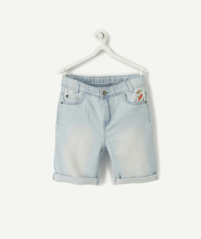 Bottoms Tao Categories - LESS WATER DENIM BERMUDA SHORTS WITH AN EMBROIDERED DESIGN