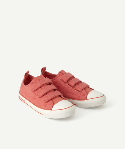 Girl radius - GIRLS' PINK TRAINERS WITH EMBROIDERED FLOWERS AND HOOK AND LOOP FASTENINGS