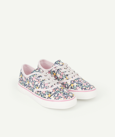 Girl radius - GIRLS' LOW-RISE TRAINERS WITH LACES AND FLORAL PRINTS