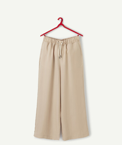 New collection Sub radius in - FLUID BEIGE TROUSERS IN ECO-FRIENDLY VISCOSE