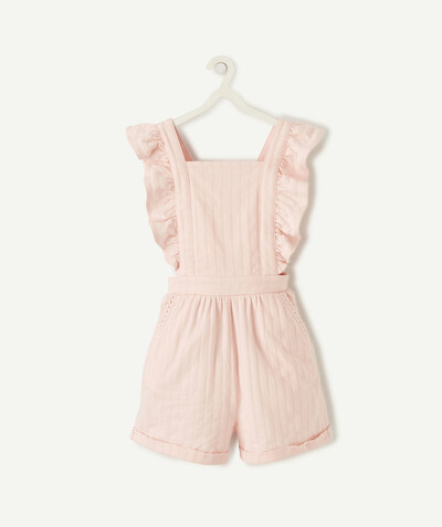 SETS radius - PINK COTTON PLAYSUIT WITH FRILLY STRAPS