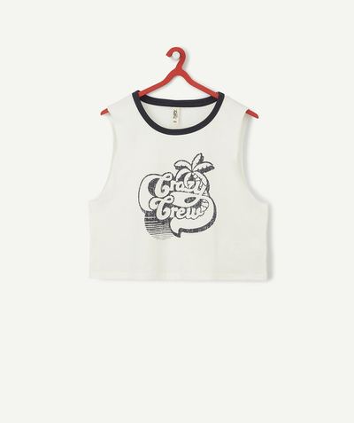 Outlet radius - SLEEVELESS T-SHIRT IN ORGANIC COTTON WITH A MESSAGE