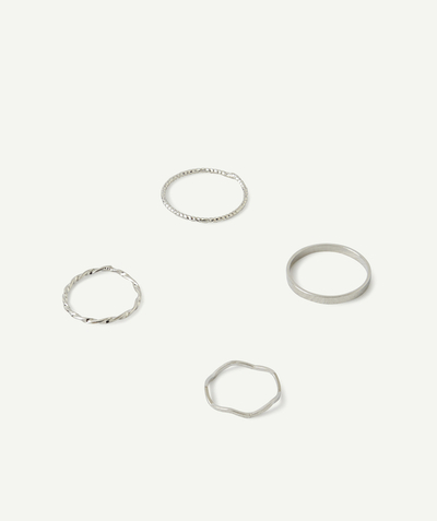 Special Occasion Collection Sub radius in - SET OF FOUR SILVER -COLOURED RINGS