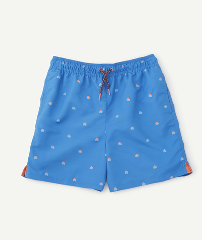Swimwear family - BLUE WAVE PRINT SWIM SHORTS IN RECYCLED FIBRES