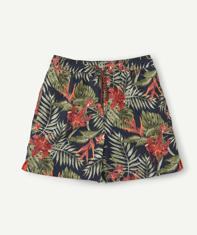 Swimwear family - TROPICAL PRINT SWIM SHORTS IN RECYCLED FIBRES
