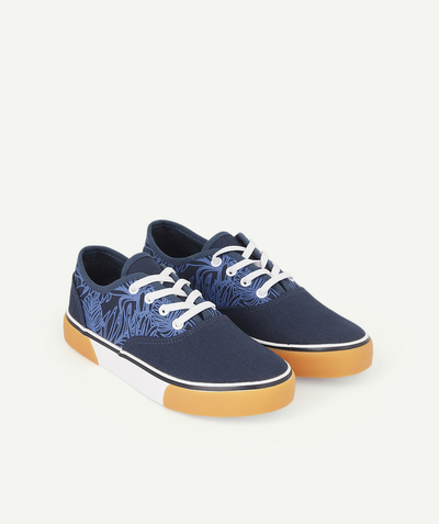Private sales radius - BOYS' NAVY BLUE LOW RISE TRAINERS WITH ELASTICATED LACES