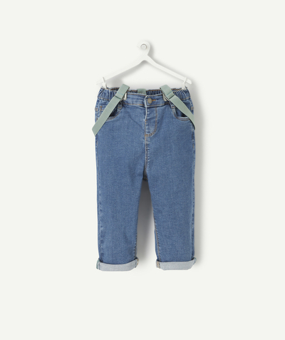 Jeans radius - BABY BOYS' LOW IMPACT DENIM JEANS WITH REMOVABLE BRACES