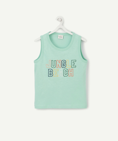 Boy radius - GREEN T-SHIRT IN RECYCLED FIBERS WITH A COLOURED MESSAGE
