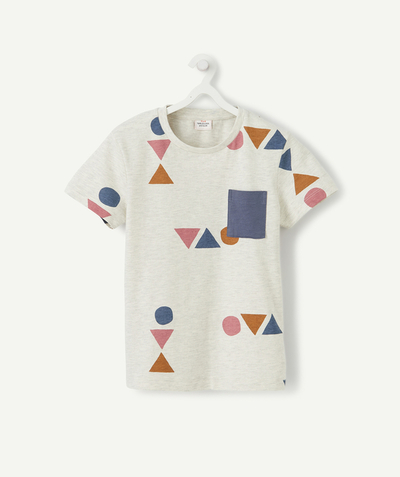Low prices radius - GREY T-SHIRT IN ORGANIC COTTON WITH A PAATTERN OF  SHAPES