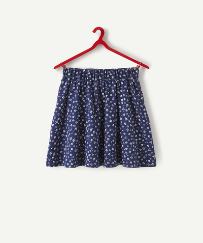 Shorts - Skirt Sub radius in - NAVY BLUE FLOWER-PATTERNED SKIRT