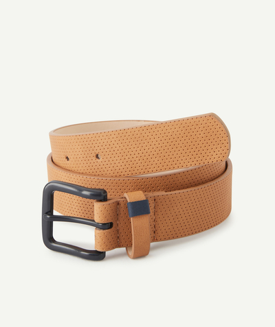 Belts - Braces - Bow ties radius - BOYS' CAMEL BELT IN RECYCLED FIBRES