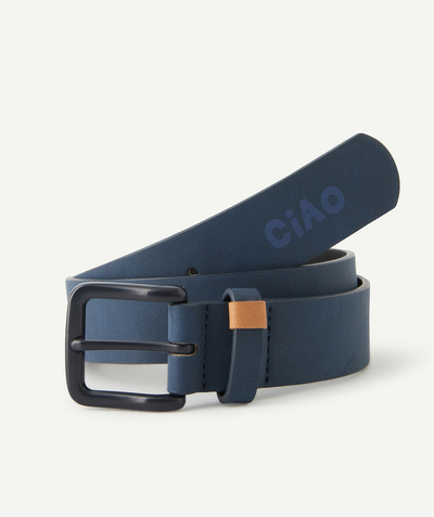 Belts - Braces - Bow ties radius - BOYS' NAVY BELT MADE IN RECYCLED FIBRES WITH A MESSAGE