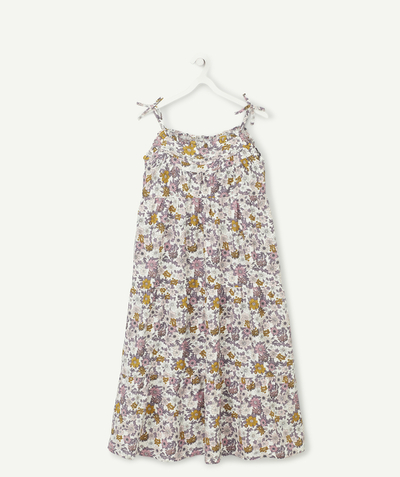 ECODESIGN radius - LONG FLOWER-PATTERNED DRESS WITH STRAPS IN ECO-FRIENDLY VISCOSE