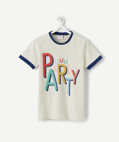 Boy radius - GREY T-SHIRT WITH A COLOURED MESSAGE