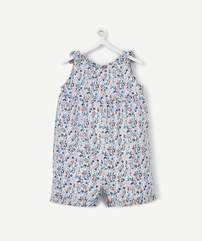 Low prices radius - FLOWER-PATTERNED PLAYSUIT IN COTTON WITH BOWS