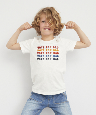 Boy radius - WHITE T-SHIRT IN ORGANIC COTTON WITH COLOURED MESSAGES
