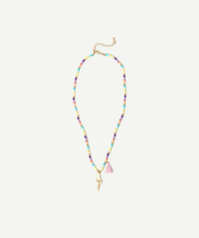 Jewellery Tao Categories - GIRLS' NECKLACE WITH COLOURED BEADS, A PARROT AND A TASSEL