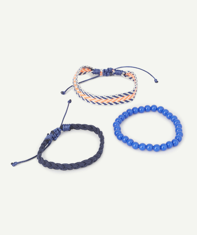 Jewellery Tao Categories - SET OF THREE BLUE AND ORANGE BRACELETS FOR BOYS