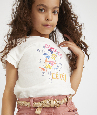 Girl radius - WHITE T-SHIRT IN  ORGANIC COTTON WITH A DESIGN AND MESSAGE