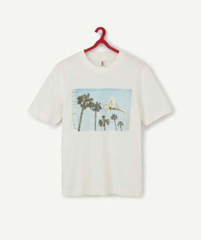 New collection Sub radius in - CREAM T-SHIRT IN ORGANIC COTTON WITH A PRINTED PHOTO