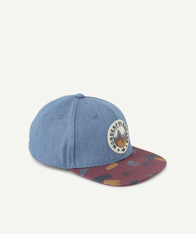 Low prices radius - IMITATION DENIM AND BURGUNDY CAP WITH A RUBBER PATCH