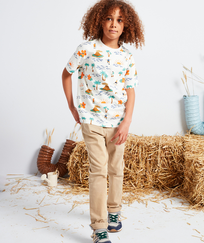 Special Occasion Collection radius - BOYS' RELAXED BEIGE TROUSERS WITH AN ELASTICATED WAISTBAND