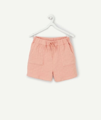 BOTTOMS radius - PINK KNITTED SHORTS WITH POCKETS