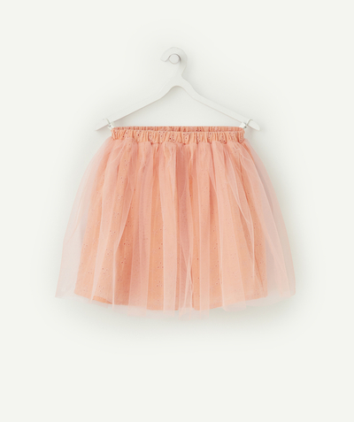 skirt Tao Categories - GIRLS' PINK SKIRT WITH EMBROIDERY AND TULLE