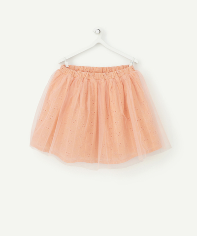 Dress - skirt radius - BABY GIRLS' PINK SKIRT WITH EMBROIDERY AND TULLE
