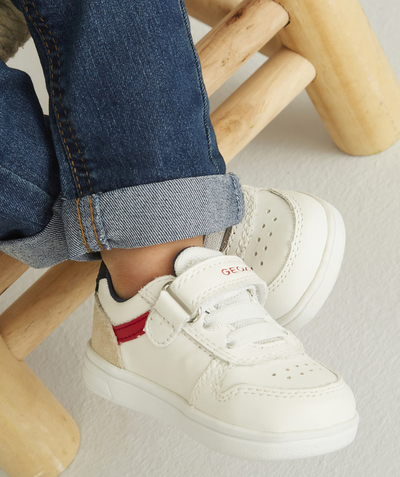 Girl radius - GEOX® - WHITE TRAINERS WITH RED AND NAVY BLUE DETAILS