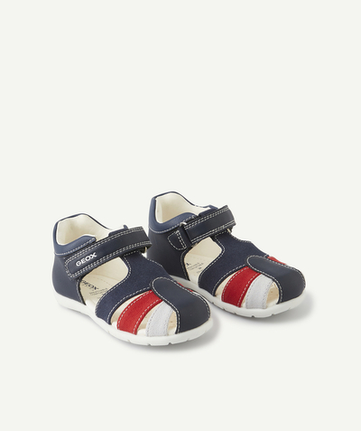 GEOX ® radius - GEOX® - NAVY BLUE SANDALS WITH RED AND GREY DETAILS