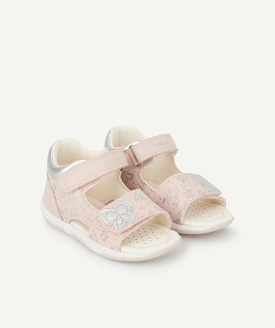Shoes, booties radius - GEOX® - OPEN PINK SANDALS WITH PRINTED BUTTERFLIES
