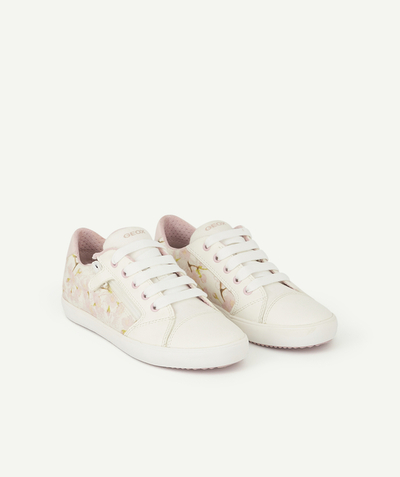 Chaussures, chaussons Rayon - BASKETS BLANCHES ET ROSES FLEURIES FILLE