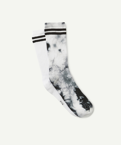Teen boys' clothing radius - PACK OF TWO PAIRS OF BLACK AND WHITE SOCKS