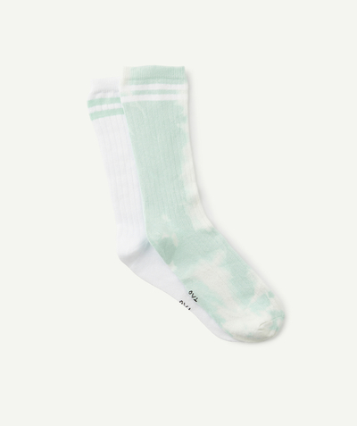 Boy radius - PACK OF TWO PAIRS OF GREEN AND WHITE SOCKS