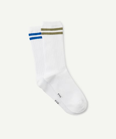 Boy radius - PACK OF TWO PAIRS OF WHITE SOCKS WITH COLOURED BANDS